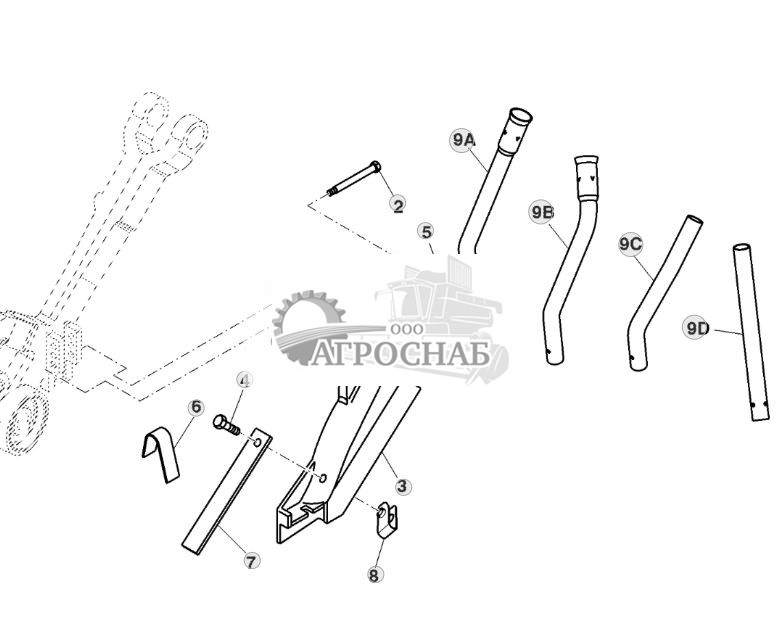 Семяпроводы сошника и кожух, показана правая сторона - ST518966 171.jpg